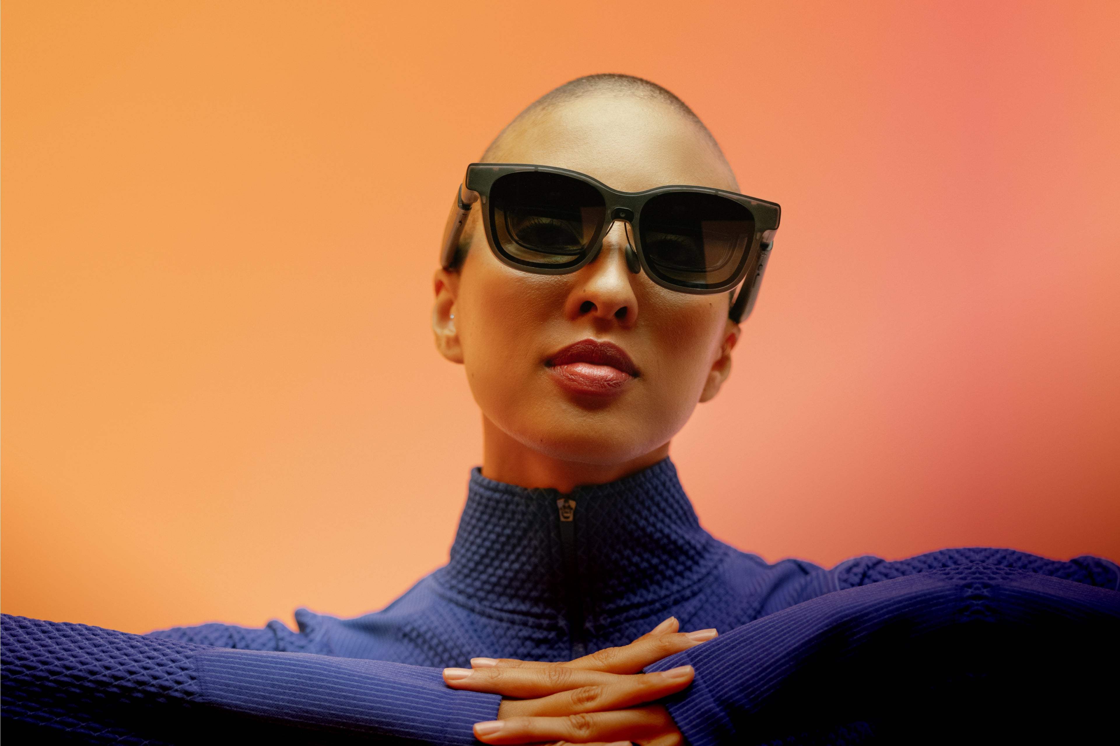 Close up portrait of XR glasses matte frame