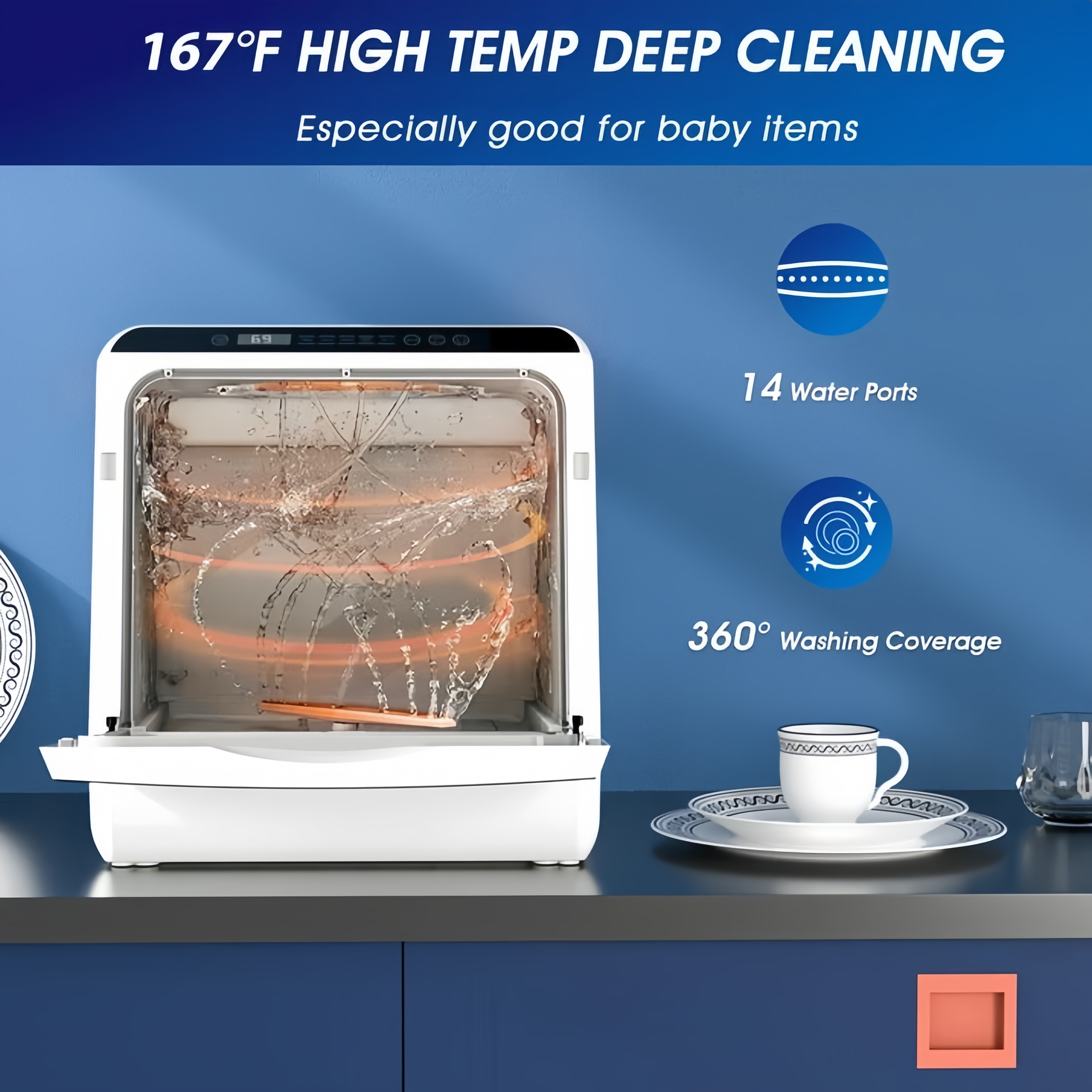 Mini Dishwasher That Fits Anywhere – Portable Countertop Dish Washer for Small Kitchens
