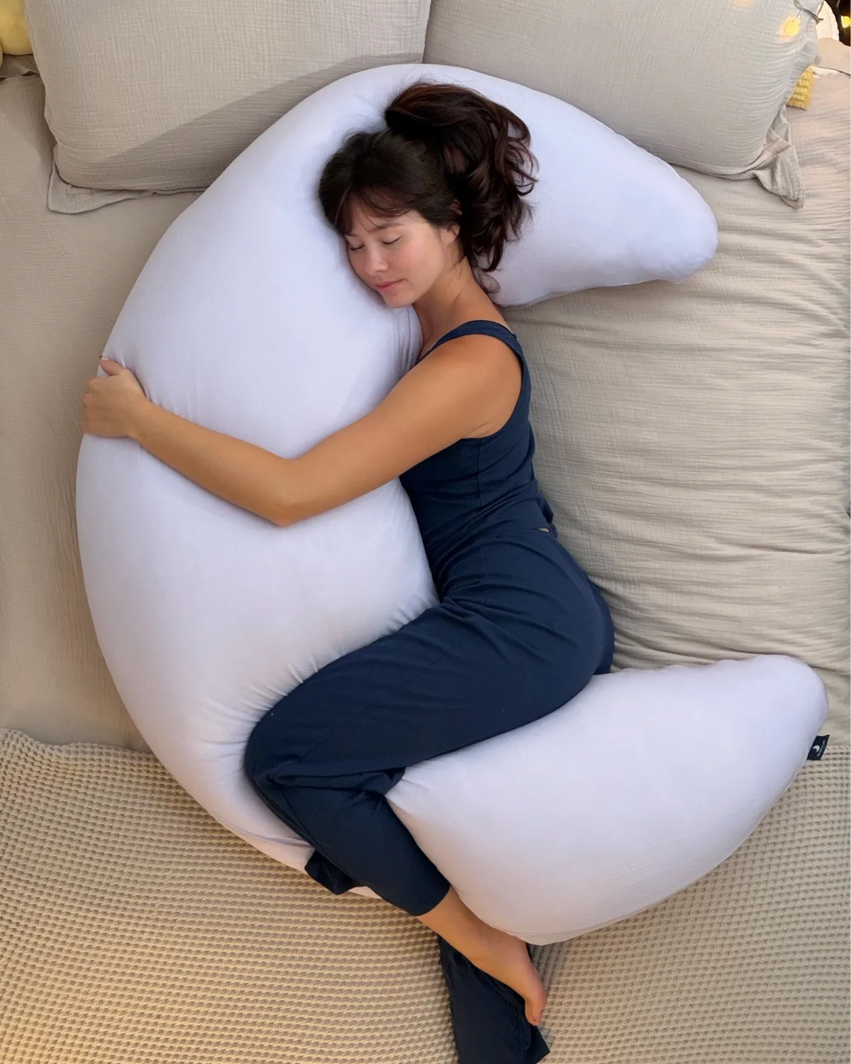 Ultra-Soft Crescent Body Pillow for Ultimate Sleep Support