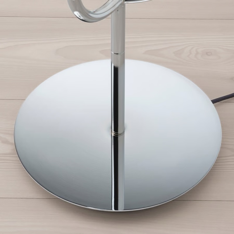 Contemporary Chrome Plated Floor Lamp with Opal Glass Shade
