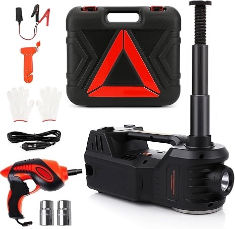 Electric Car Jack, 5 Ton/11023 LBS Hydraulic Car Jack, Portable Car Jack Lifting with Built-in Inflatable Pump and LED Light, Car Jack for SUV MPV Sedan Truck Change Tires Garage Repair