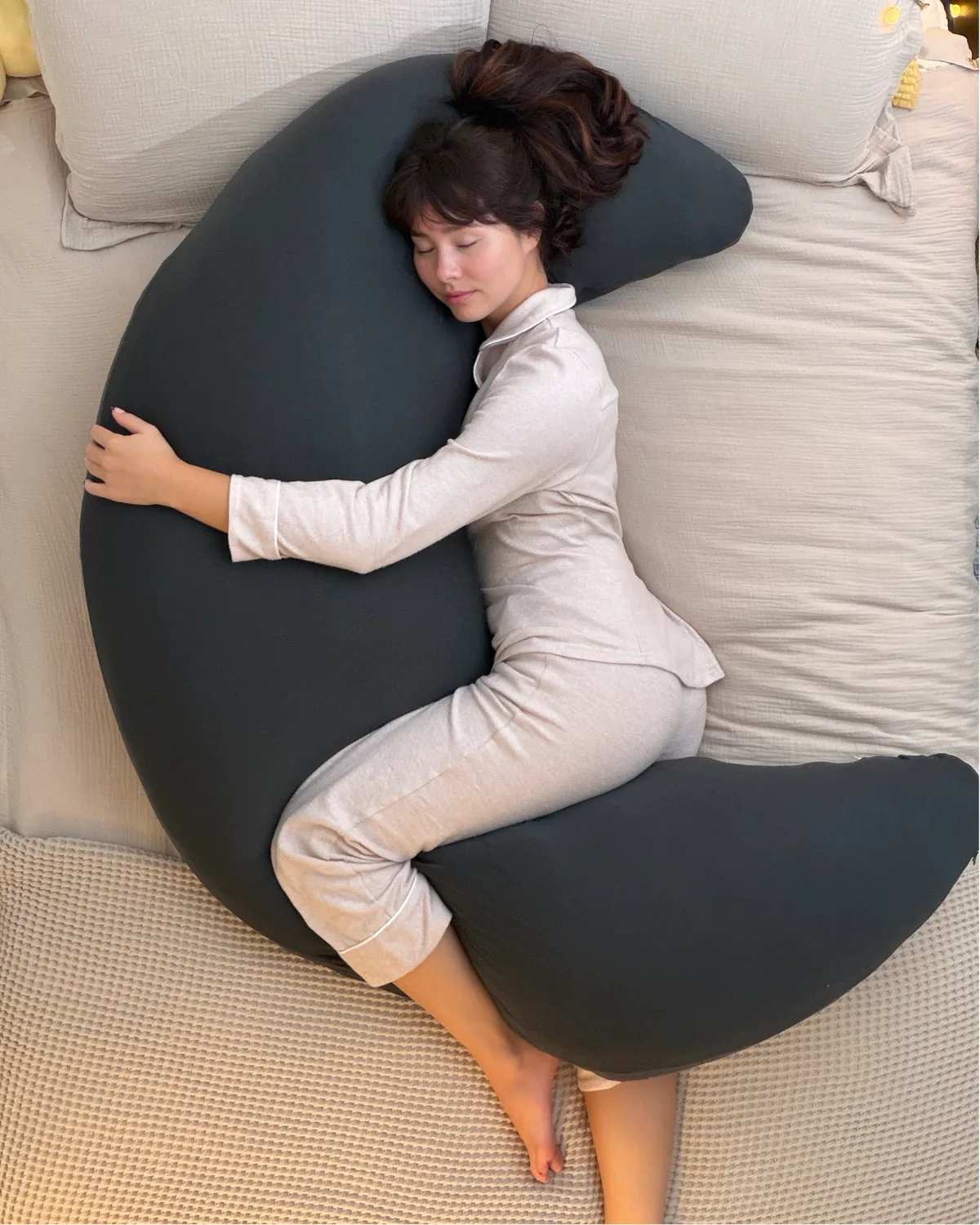 Ultra-Soft Crescent Body Pillow for Ultimate Sleep Support
