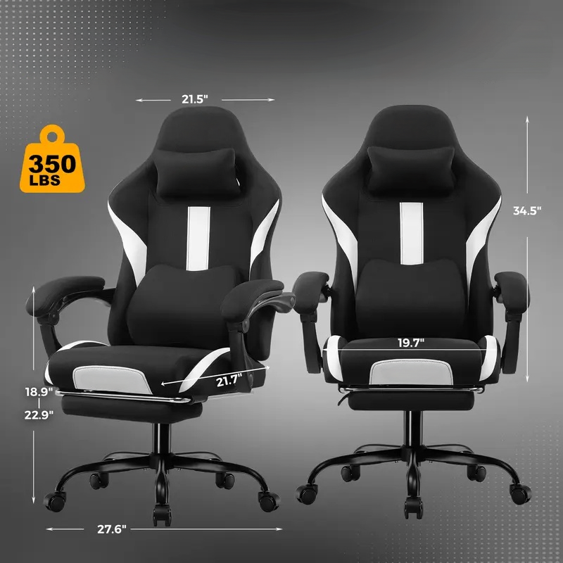 Next-Gen Ergonomic Gaming Chair – Cloud Comfort Seat, Adjustable Footrest & Heavy-Duty Support