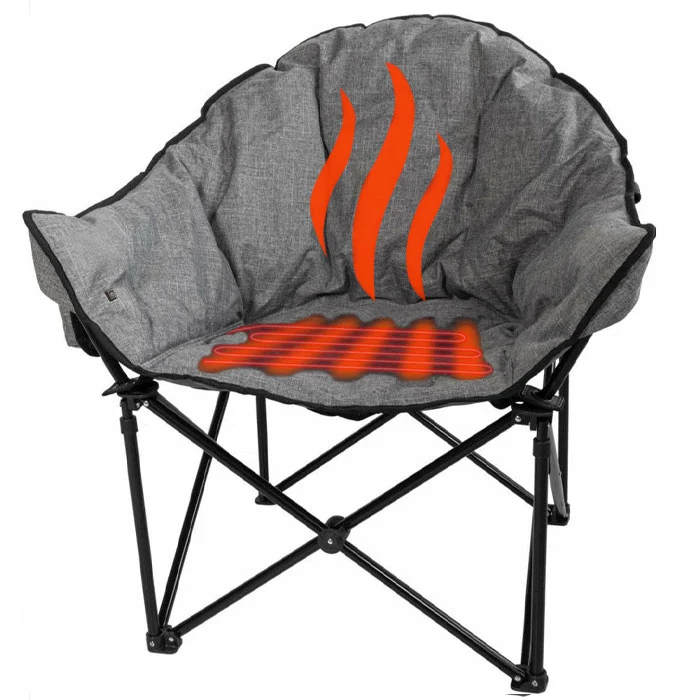 FQXCYW Heated Outdoor Lounge Chair – Premium Oversized Camping Chair with Built-In Heating & Portable Power