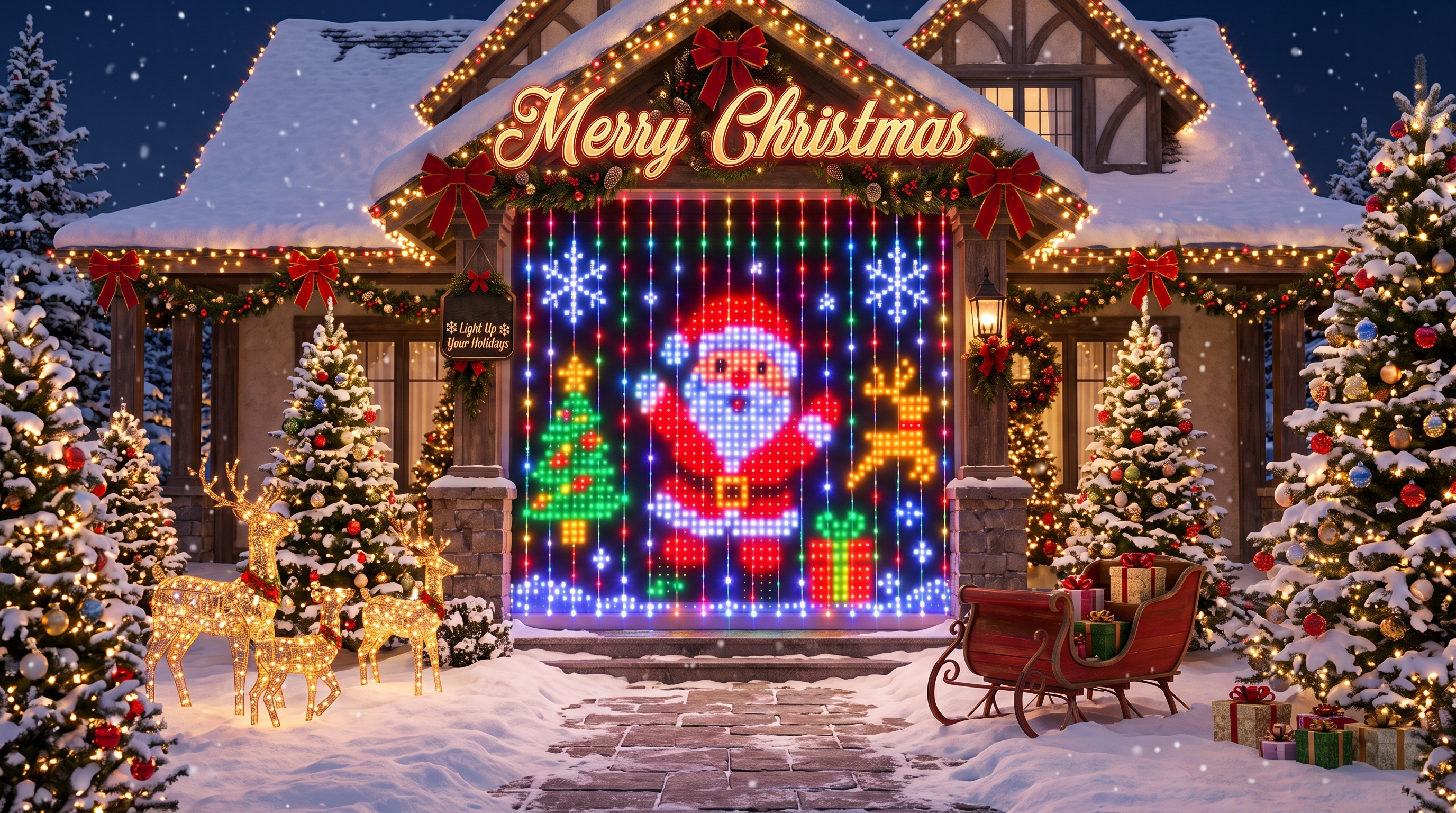 Santa Claus Smart Curtain Light