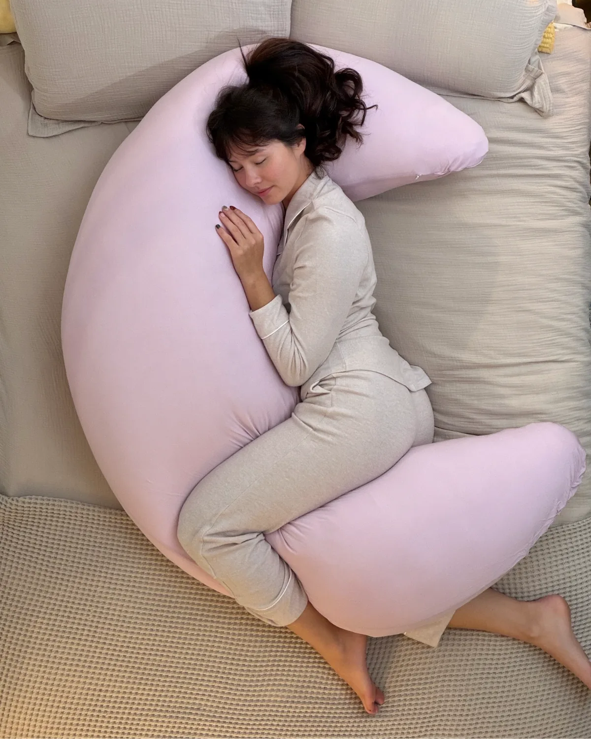 Ultra-Soft Crescent Body Pillow for Ultimate Sleep Support