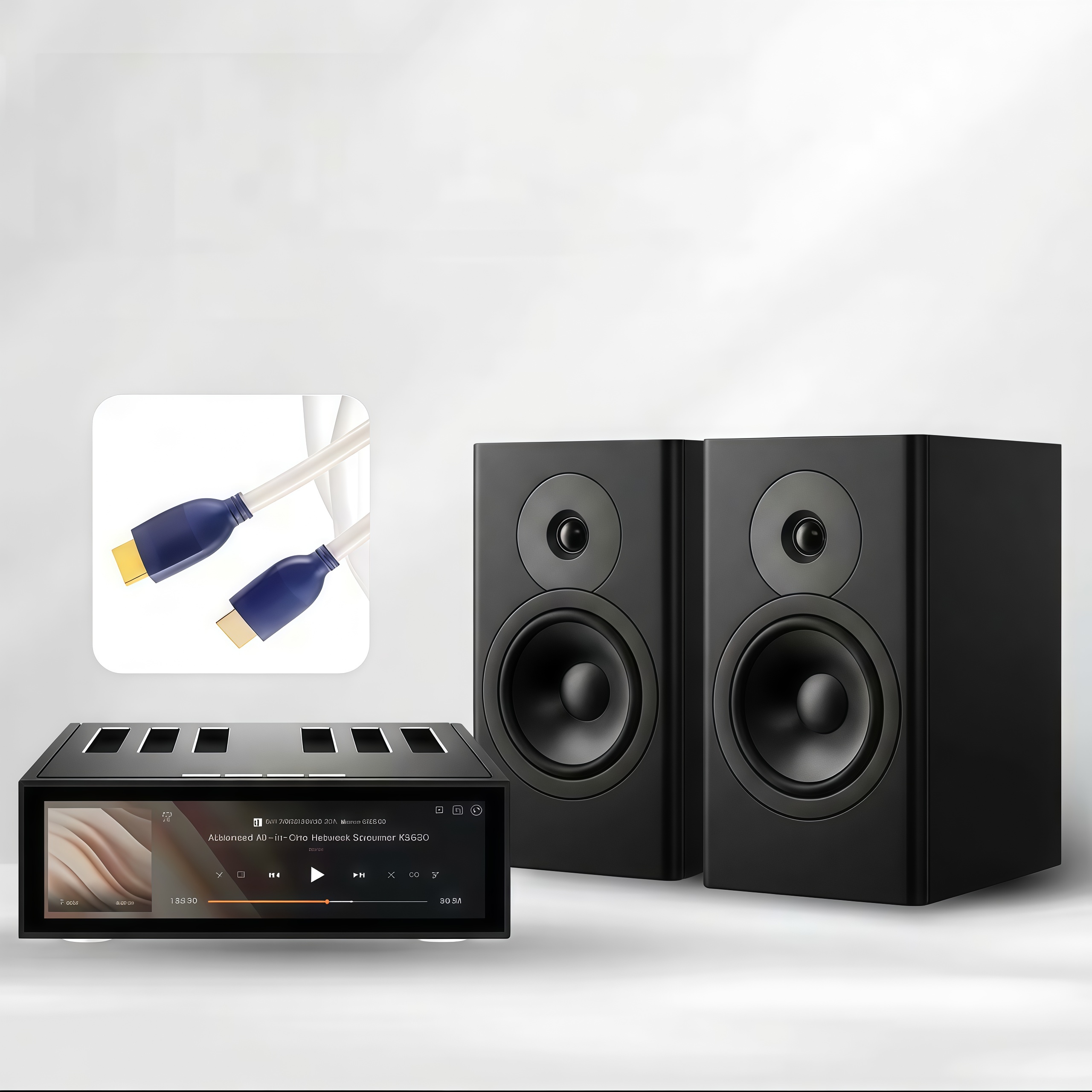 Premium All-in-One Hi-Fi System：4K Streaming Amp & Audiophile Bookshelf Speakers