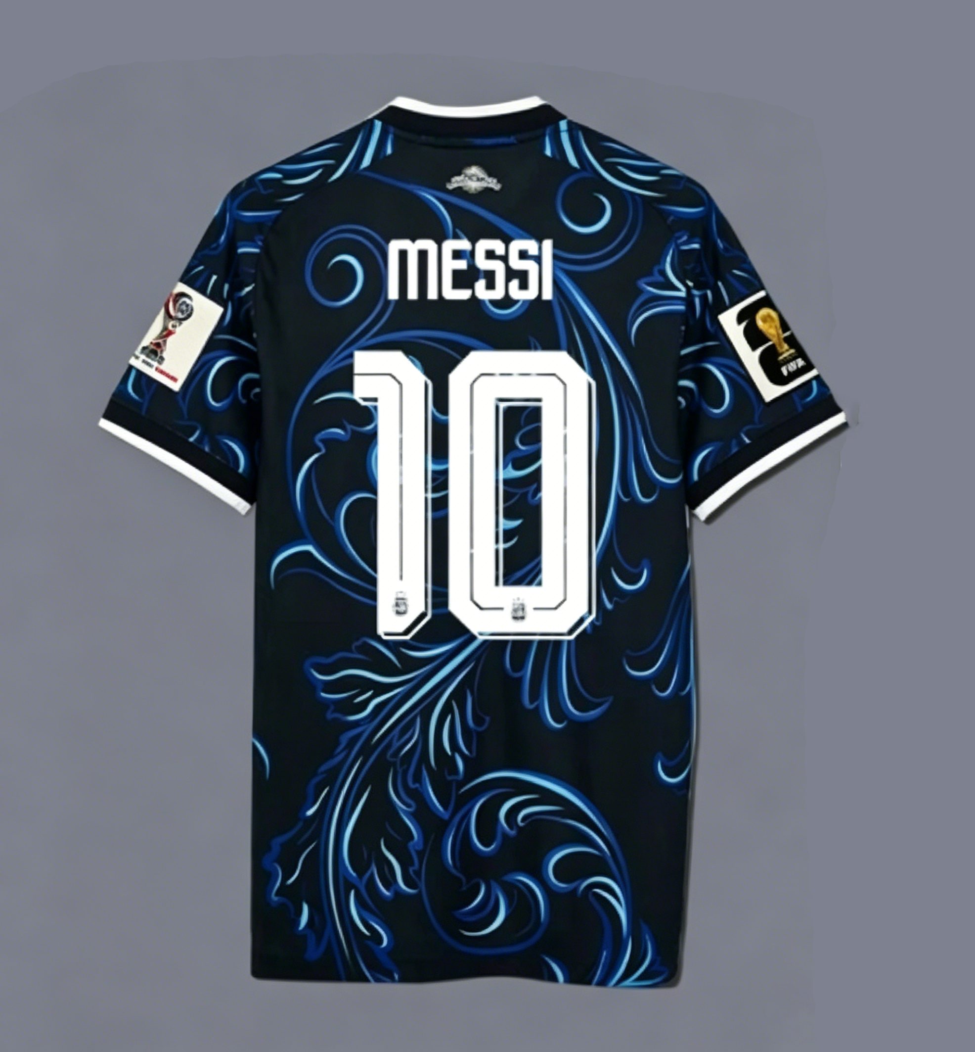 Argentina Lionel Messi 10 Black Pattern Away Jersey Youth 2026 World Cup Jersey