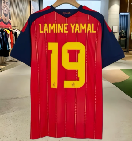 Spain Lamine Yamal 19 Red Home Jersey Women 2026 World Cup Jersey