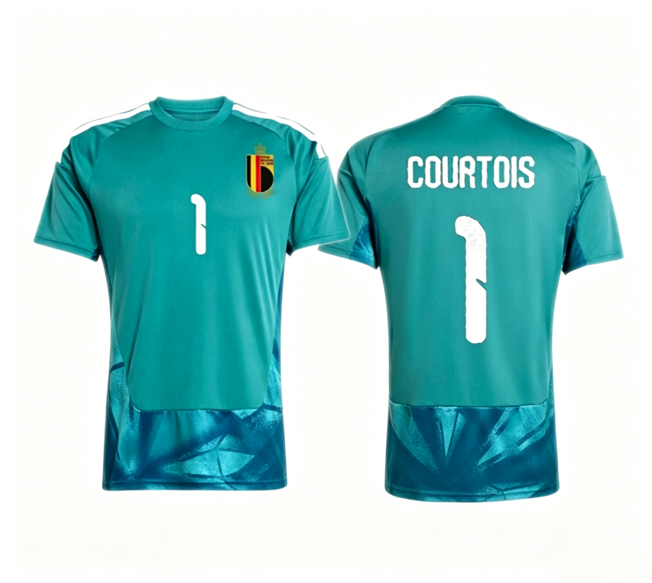 Belgium Thibaut Courtois 1 Blue Short Sleeve Away Goalkeeper Jersey Women 2026 World Cup Jersey