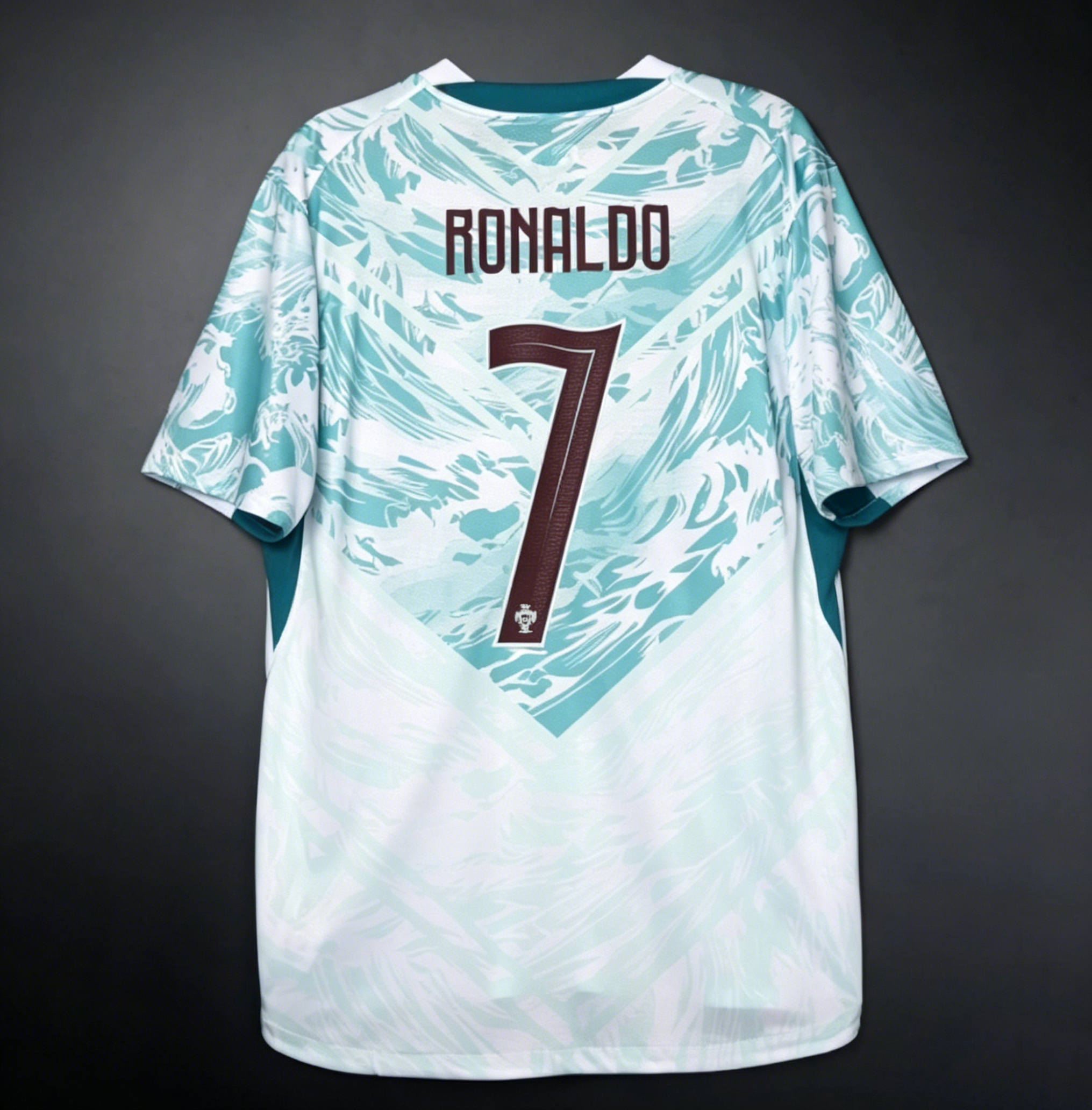 Portugal Cristiano Ronaldo 7 Mint Wave Away Jersey Men 2026 World Cup Jersey