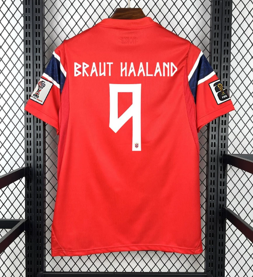 Norway Erling Braut Haaland 9 Red Home Jersey Youth 2026 World Cup Jersey