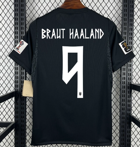 Norway Erling Braut Haaland 9 Black Away Jersey Youth 2026 World Cup Jersey