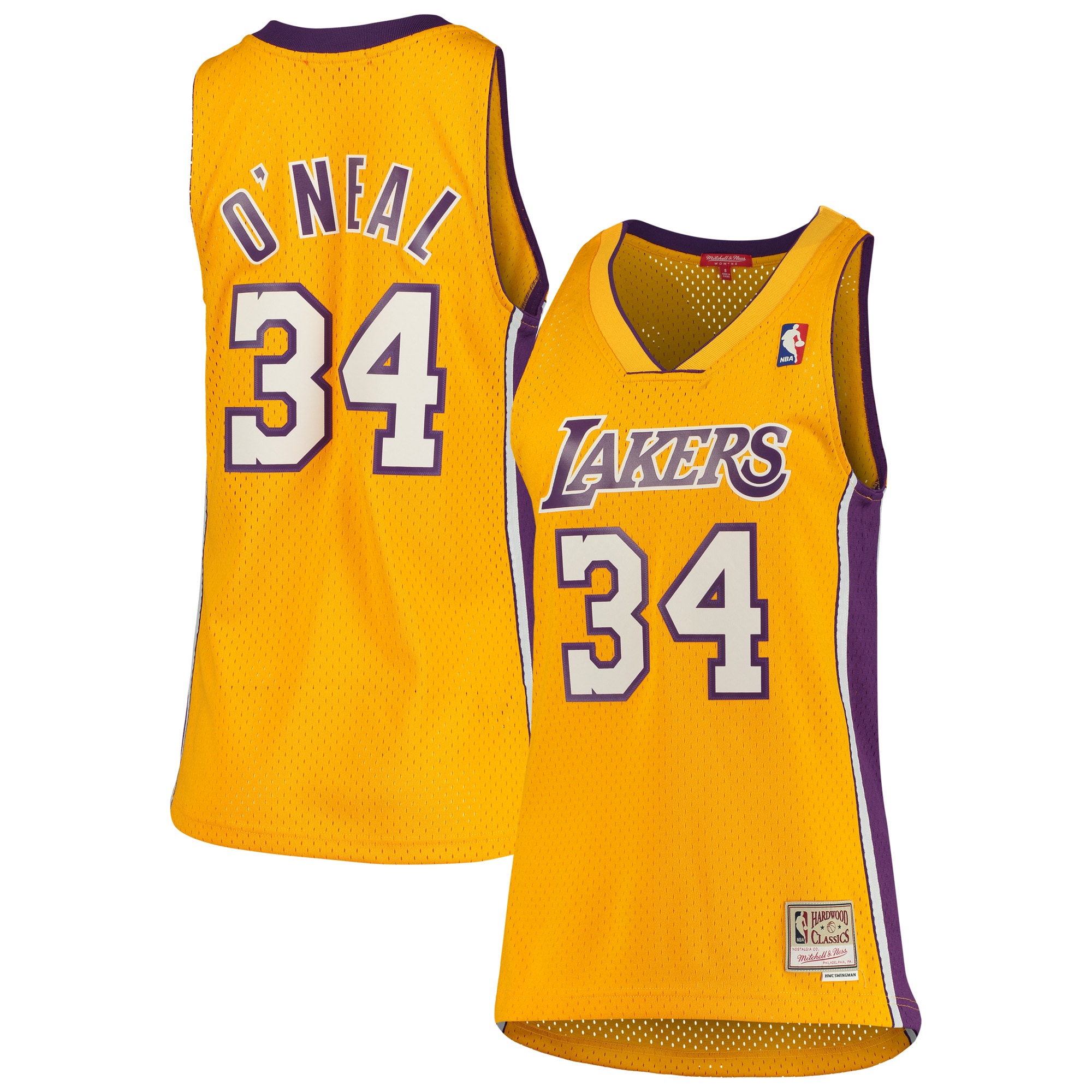 Youth Shaquille O'Neal Los Angeles Lakers Women's 1999/00 Hardwood Classics Swingman Jersey - Gold | FanWearStyle
