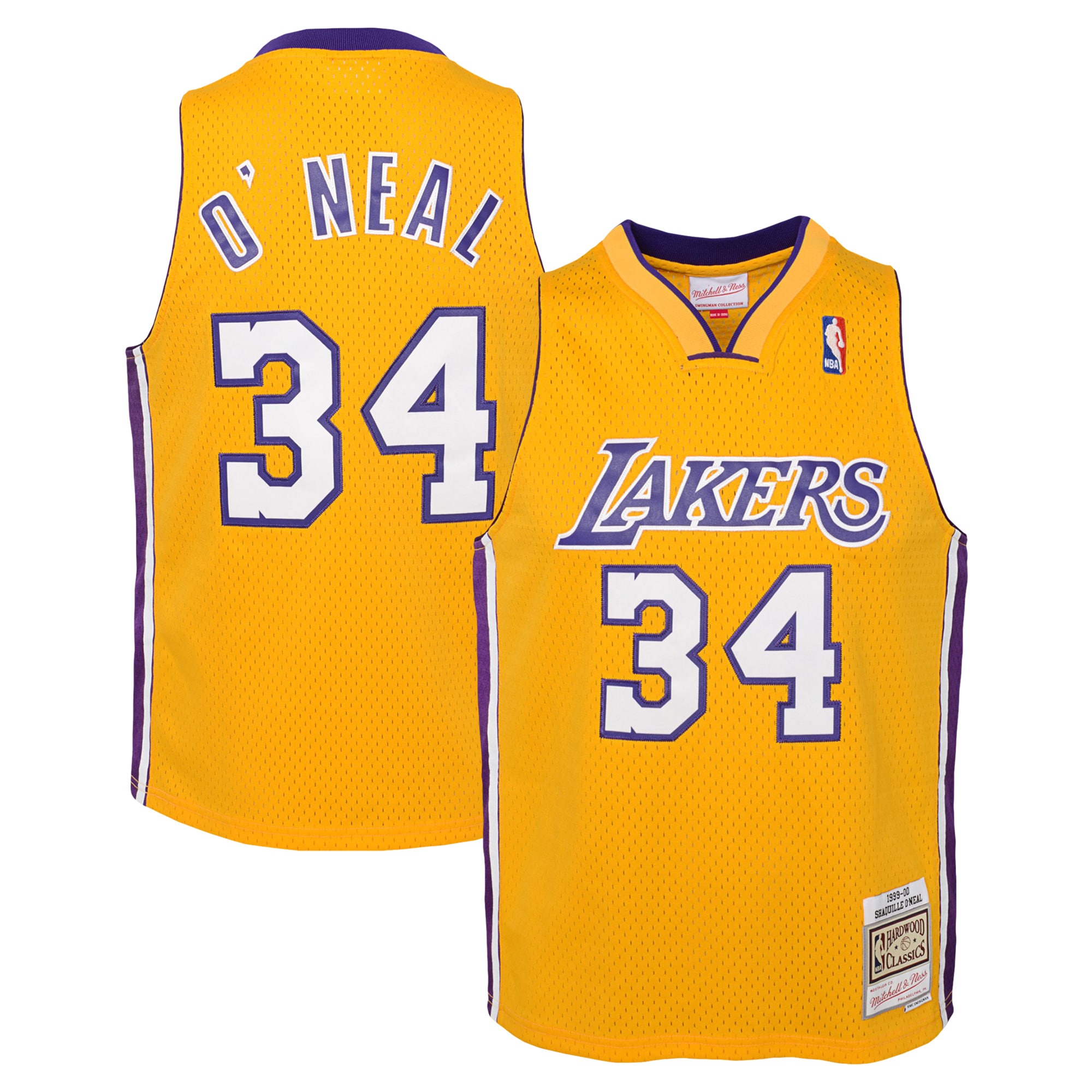 Women's Shaquille O'Neal Los Angeles Lakers 1999/00 Hardwood Classics Swingman Jersey - Gold | FanWearStyle