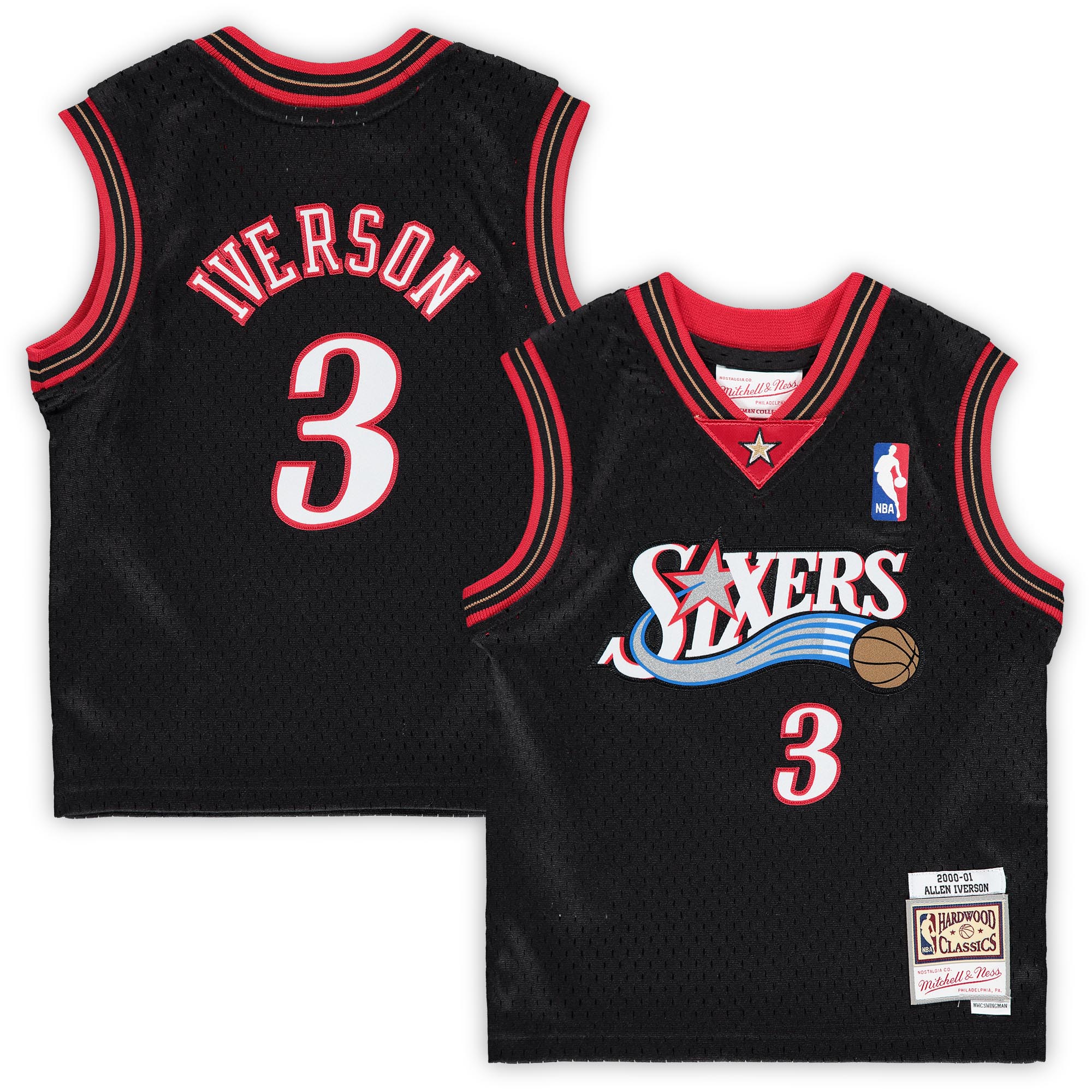 Allen Iverson Philadelphia 76ers NBA Jersey 2000/01 - Black | FanWearStyle