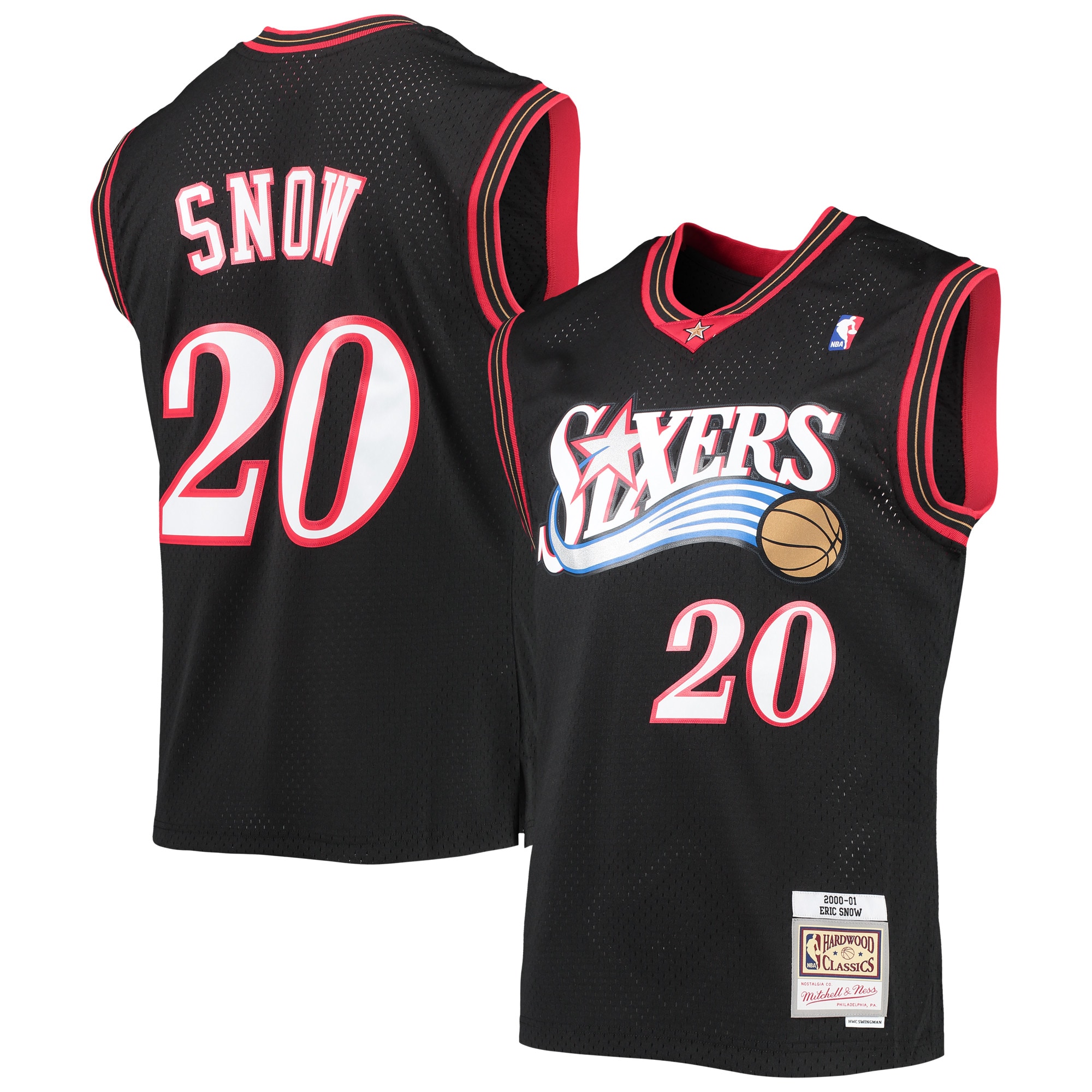 Eric Snow Philadelphia 76ers NBA Jersey 2000/01 - Black | FanWearStyle