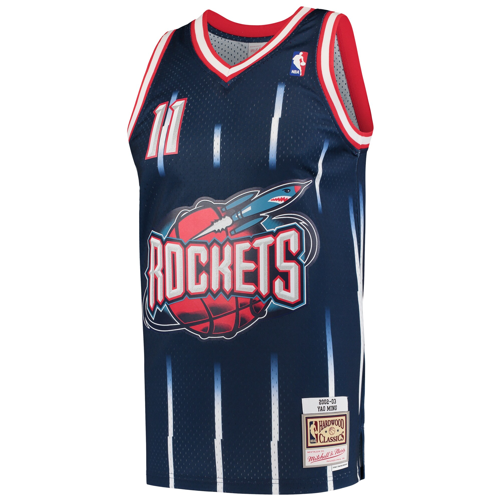 Yao Ming Houston Rockets 2002/03 Hardwood Classics Swingman Jersey - Navy - angle 2