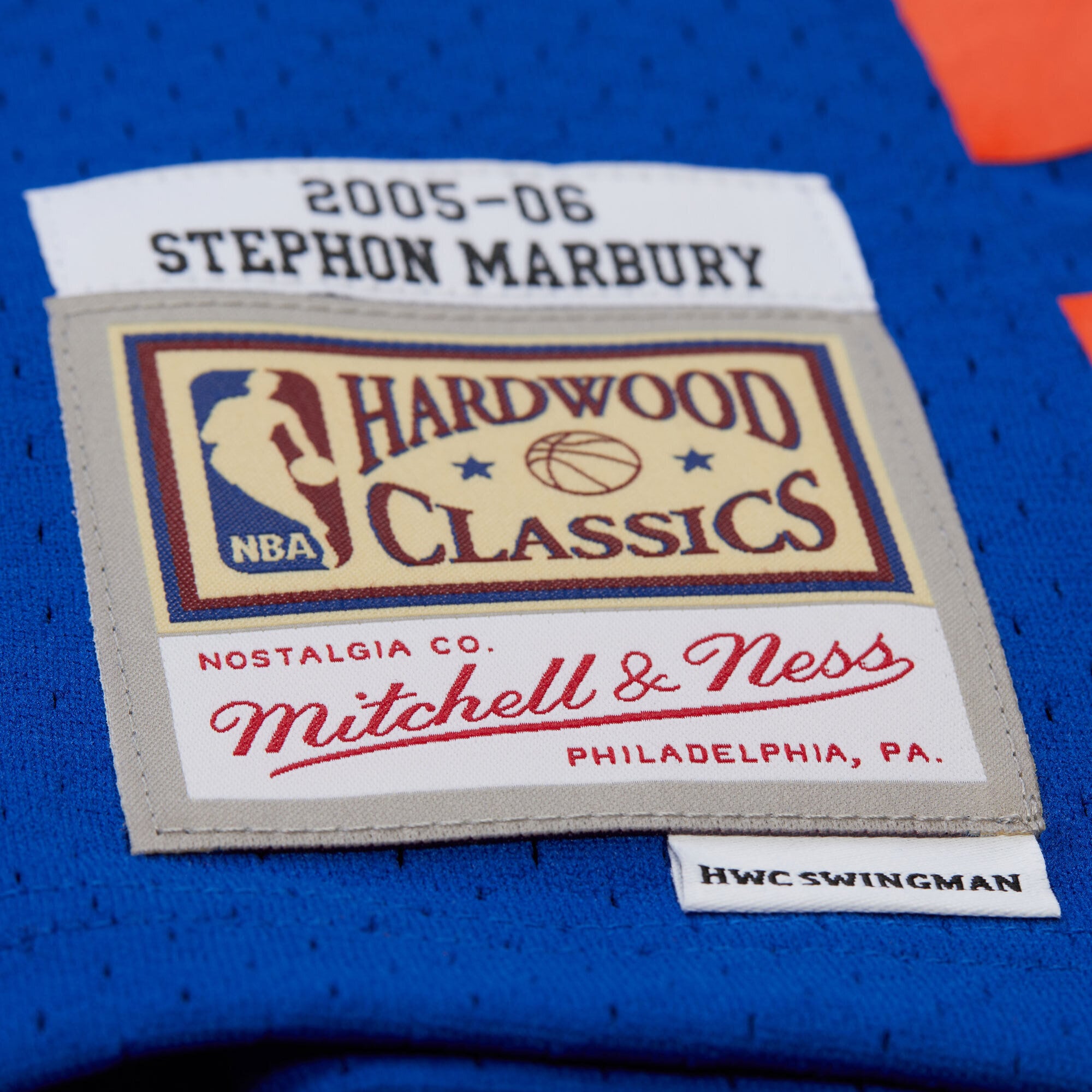 Stephon Marbury New York Knicks 2005/06 Hardwood Classics Swingman Jersey - Blue - angle 6