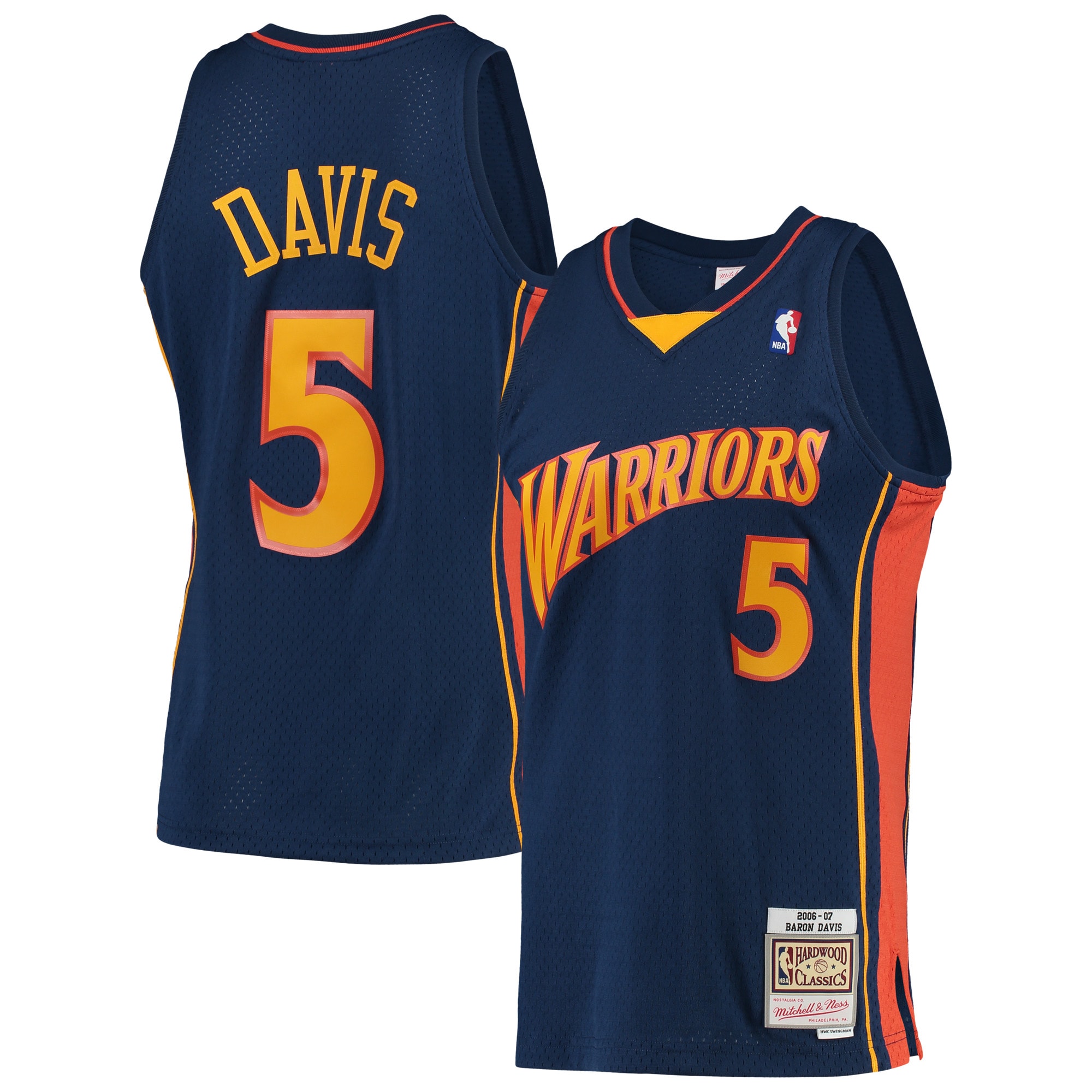 Youth Baron Davis Golden State Warriors 2006/07 Hardwood Classics Swingman Jersey - Navy | FanWearStyle