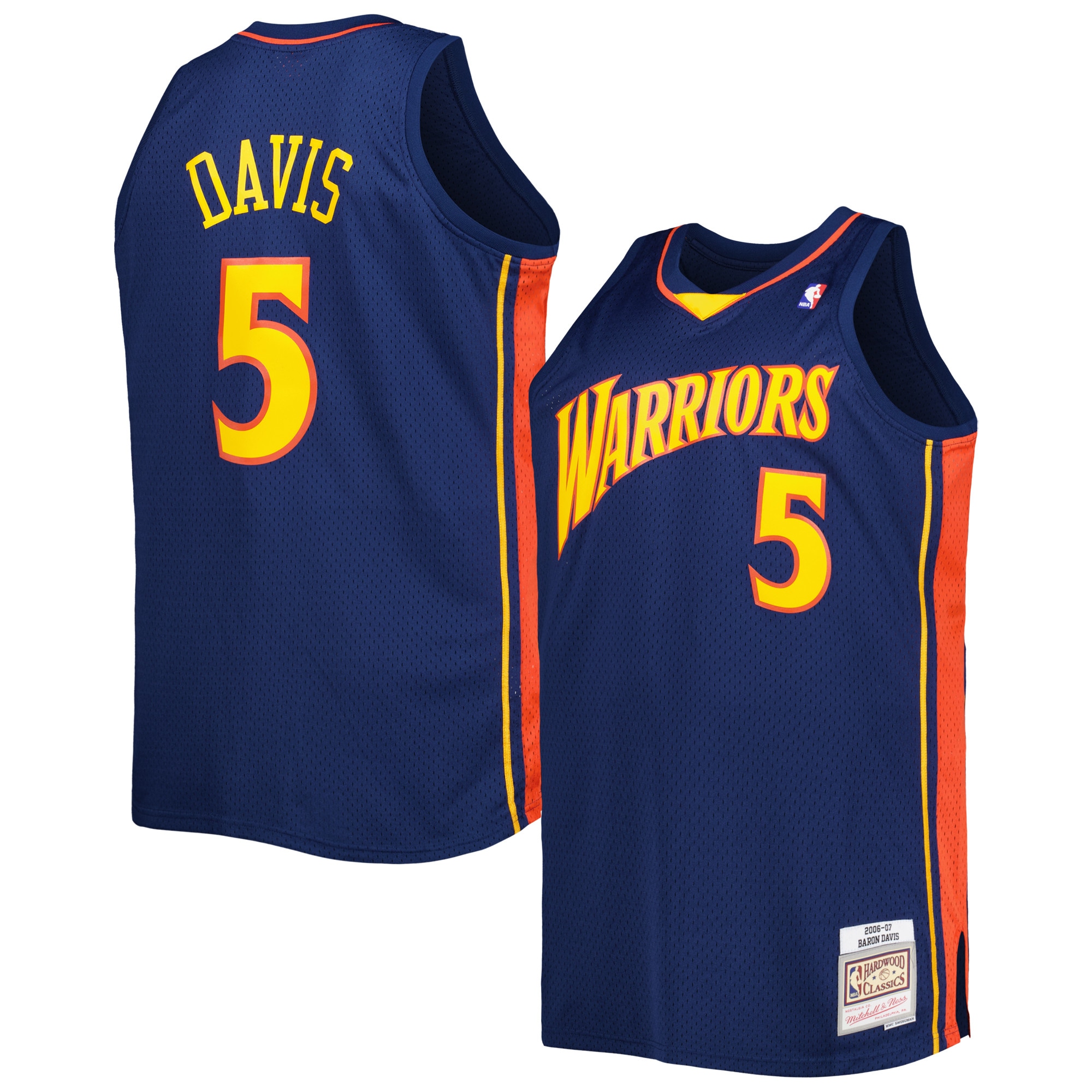 Youth Baron Davis Golden State Warriors Big & Tall Hardwood Classics 2006/07 Swingman Jersey - Navy | FanWearStyle
