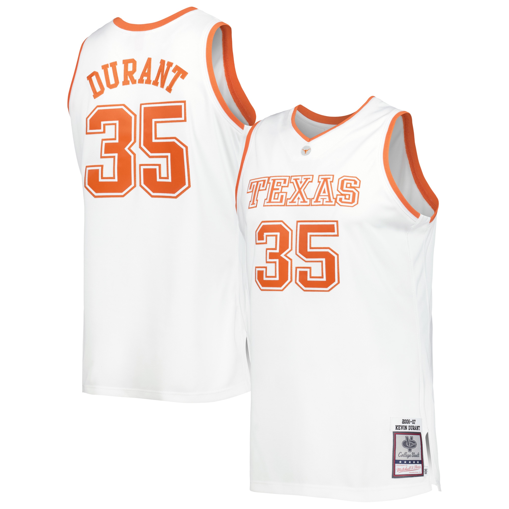 Women's Kevin Durant #35 Texas Longhorns 2006/07 Throwback Jersey - White | FanWearStyle