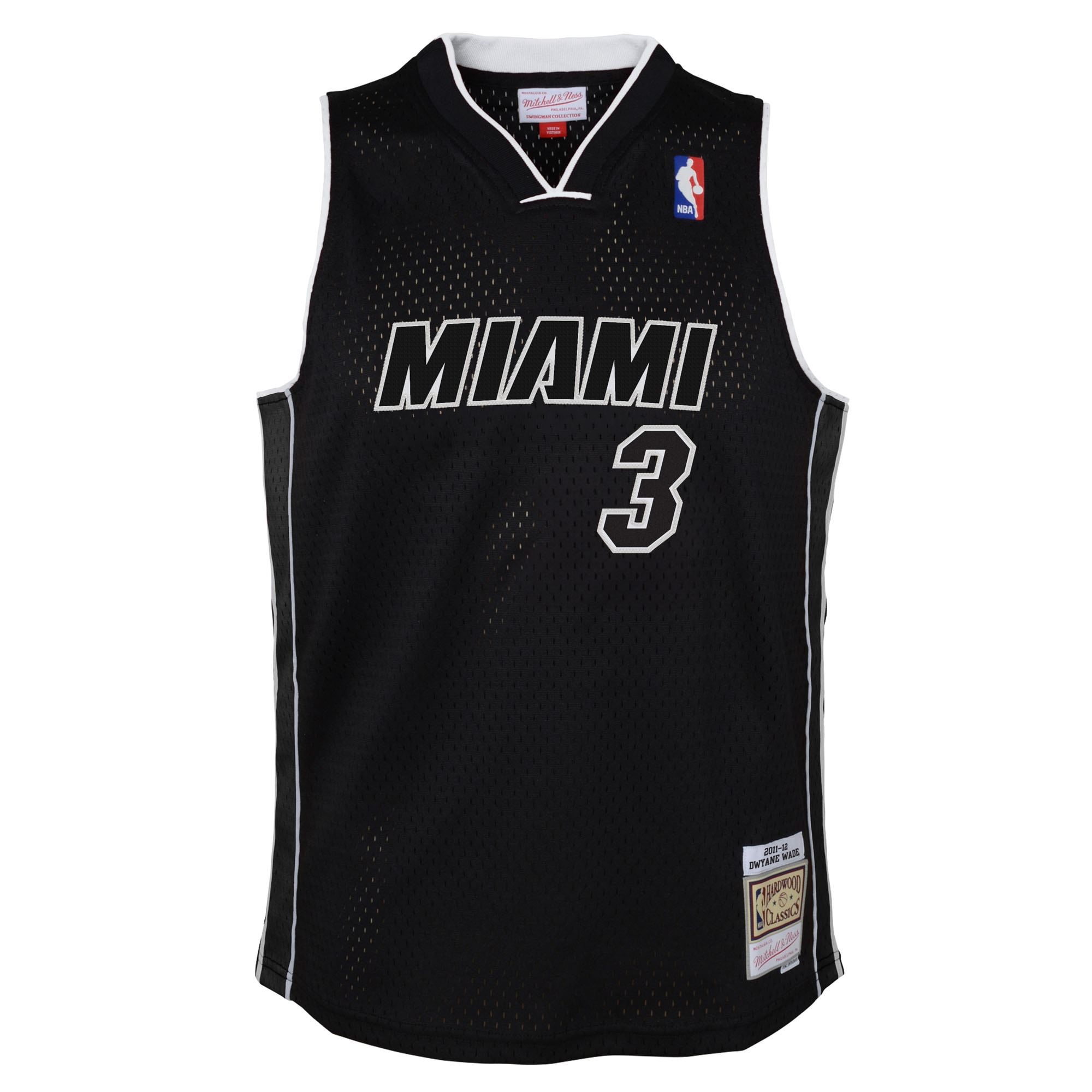 Dwyane Wade Miami Heat Youth 2011/12 Hardwood Classics Swingman Alternate Jersey - Black - angle 2