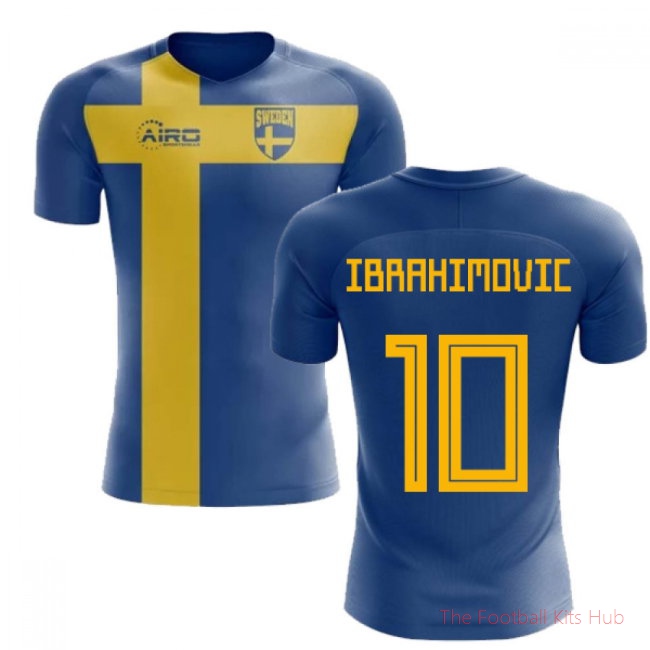 2025/26 Sweden Flag Football Shirt (Ibrahimovic 10) - Kids