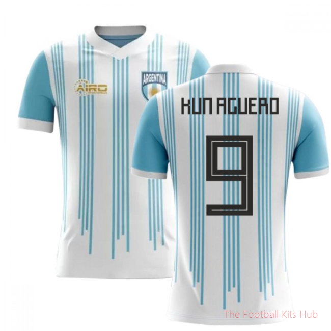 2025/26 Argentina Home Football Shirt (Kun Aguero 9) - Kids