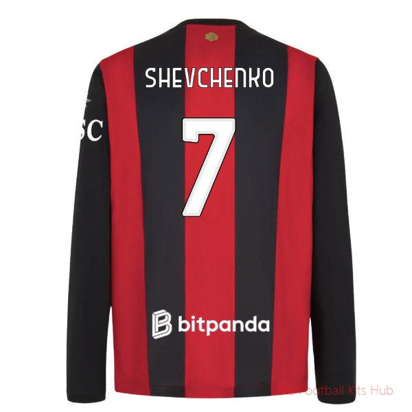 2026/27 AC Milan Long Sleeve Home Shirt Shevchenko 7