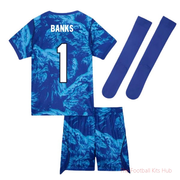 2026/27 England Home Goalkeeper Mini Kit Blue Banks 1