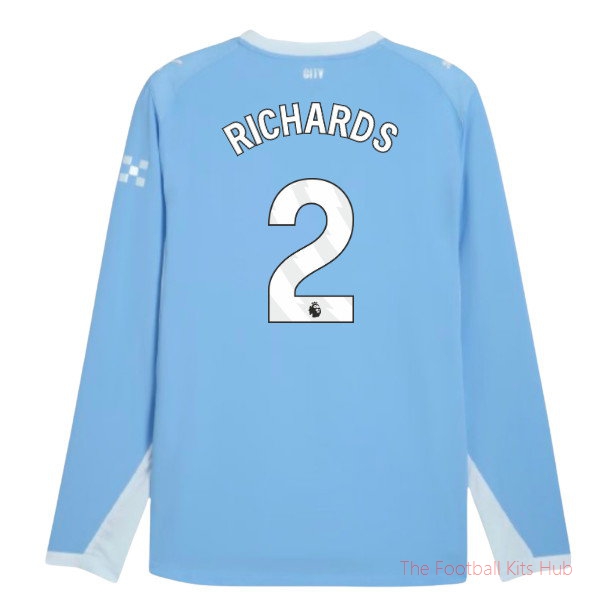 2026/27 Man City Authentic Long Sleeve Home Shirt Richards 2