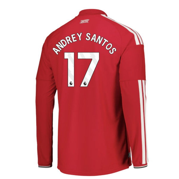 2026/27 Man Utd Long Sleeve Shirt Santos Home Authentic Kit (Andrey 17)