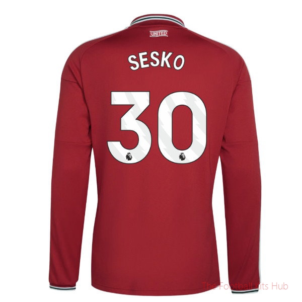 2026/27 Man Utd Long Sleeve Home Shirt Sesko 30