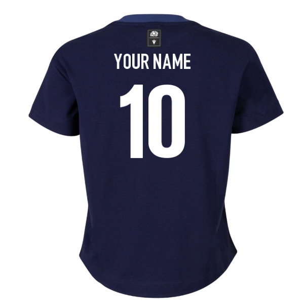2026/27 Scotland Rugby Ath Cotton Shirt Womens Name) T (Navy) (Your