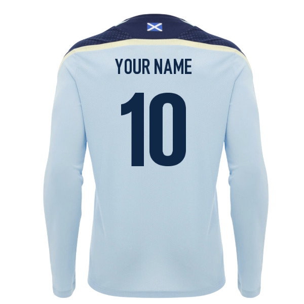 2026/27 Scotland Rugby Poly LS Shirt Name) Training (Blue) (Your
