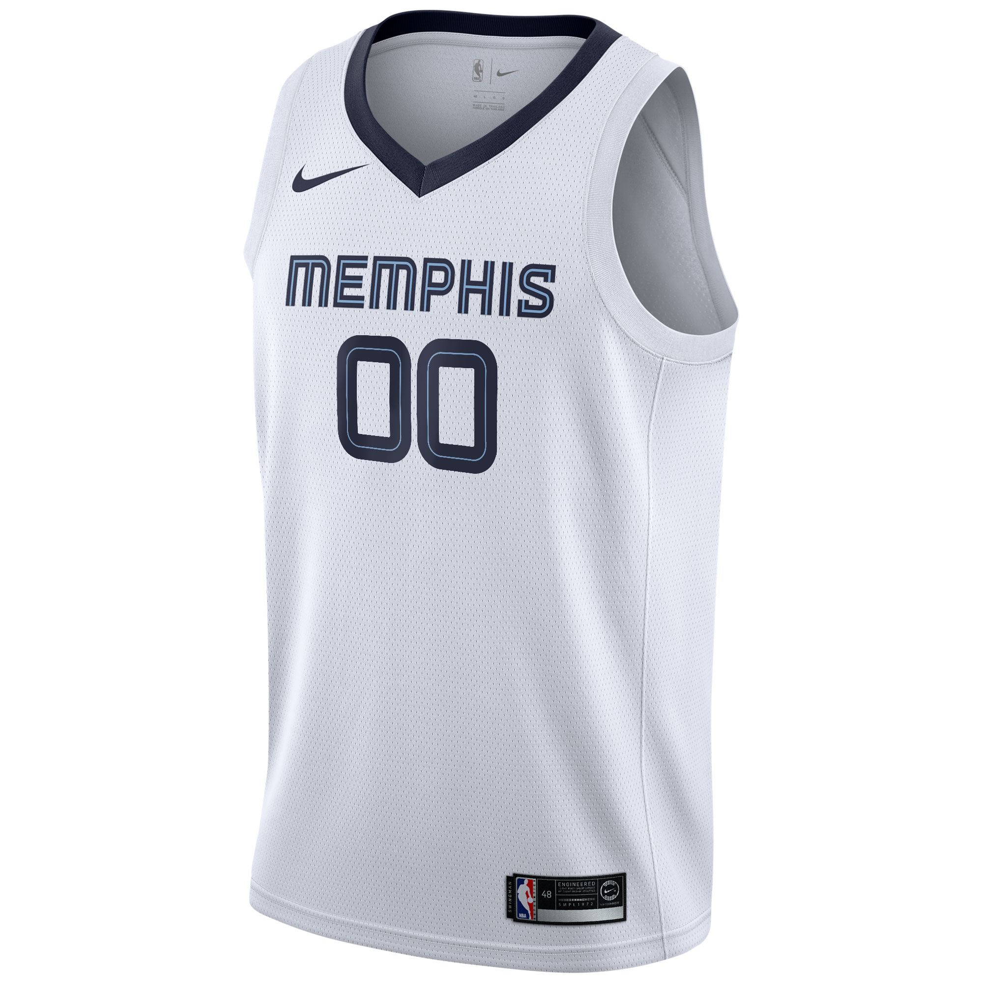 Memphis Grizzlies 2020/21 Swingman Custom Jersey - Association Edition - White - angle 3