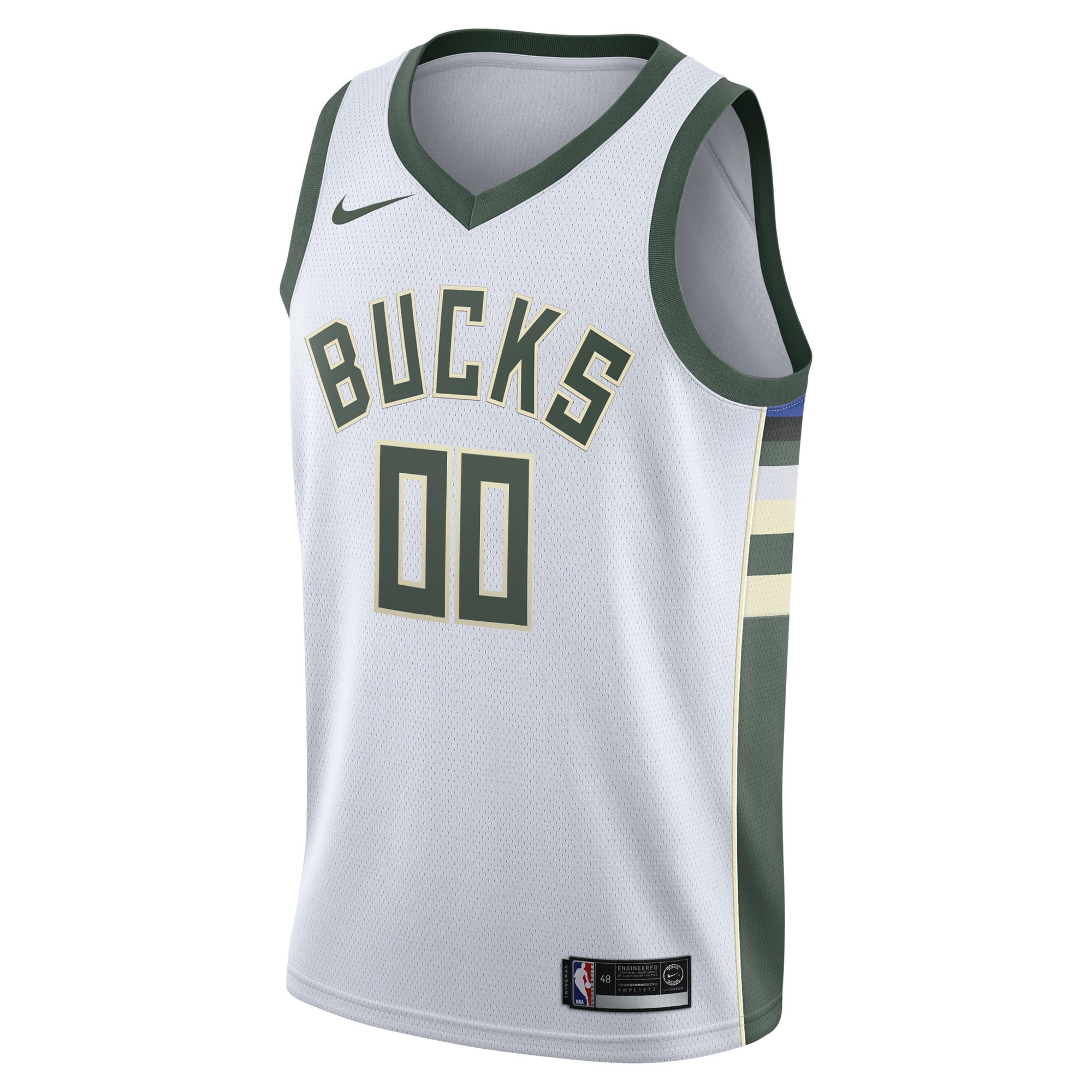 Milwaukee Bucks 2020/21 Swingman Custom Jersey - Association Edition - White - angle 4