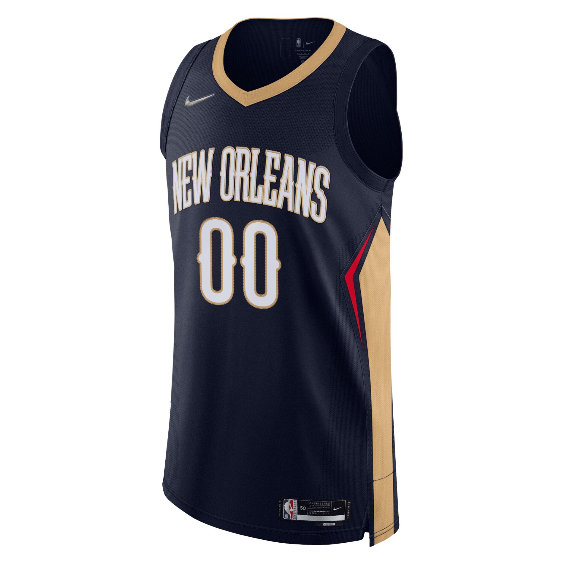 New Orleans Pelicans 2021/22 Diamond Custom Jersey - Icon Edition - Navy - angle 4