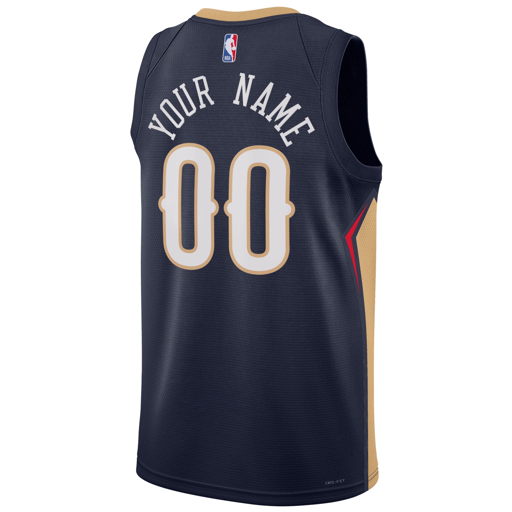 New Orleans Pelicans Unisex 2022/23 Swingman Custom Jersey Navy - Icon Edition - angle 5