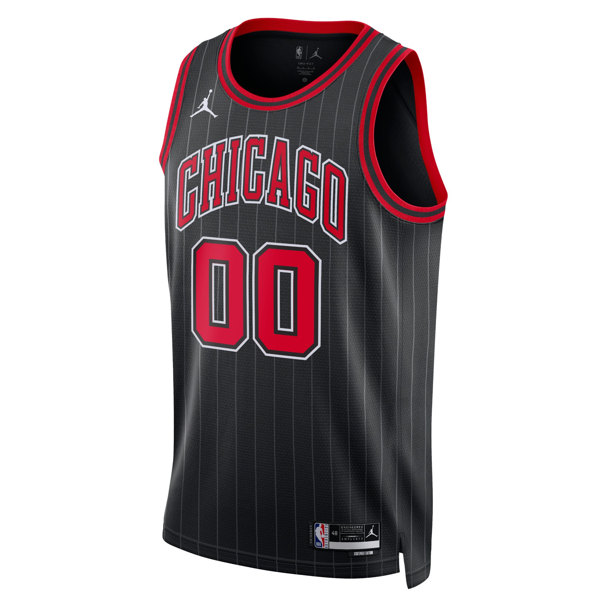 Chicago Bulls Unisex 2022/23 Swingman Custom Jersey - Statement Edition - Black - angle 3