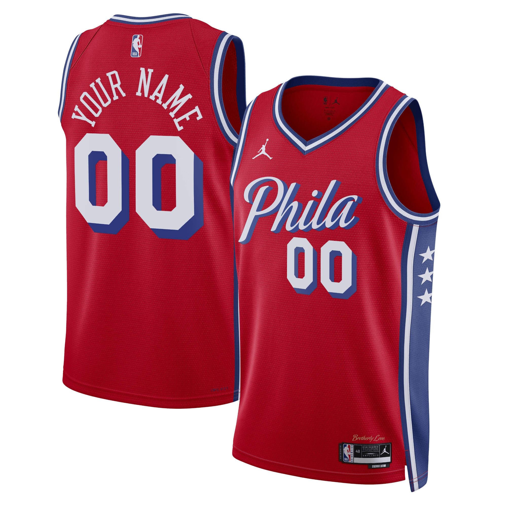 Philadelphia 76ers NBA Jersey 2022/23 - Red | FanWearStyle
