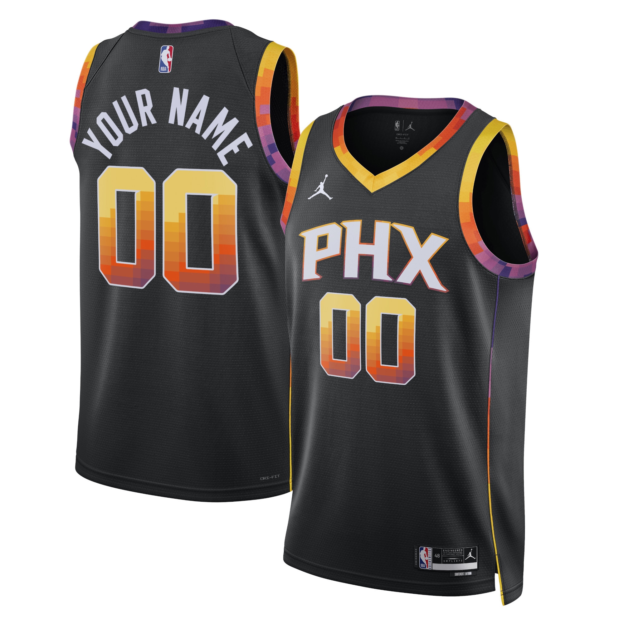 Women's Phoenix Suns 2022/23 Swingman Custom Jersey - Statement Edition - Black | FanWearStyle