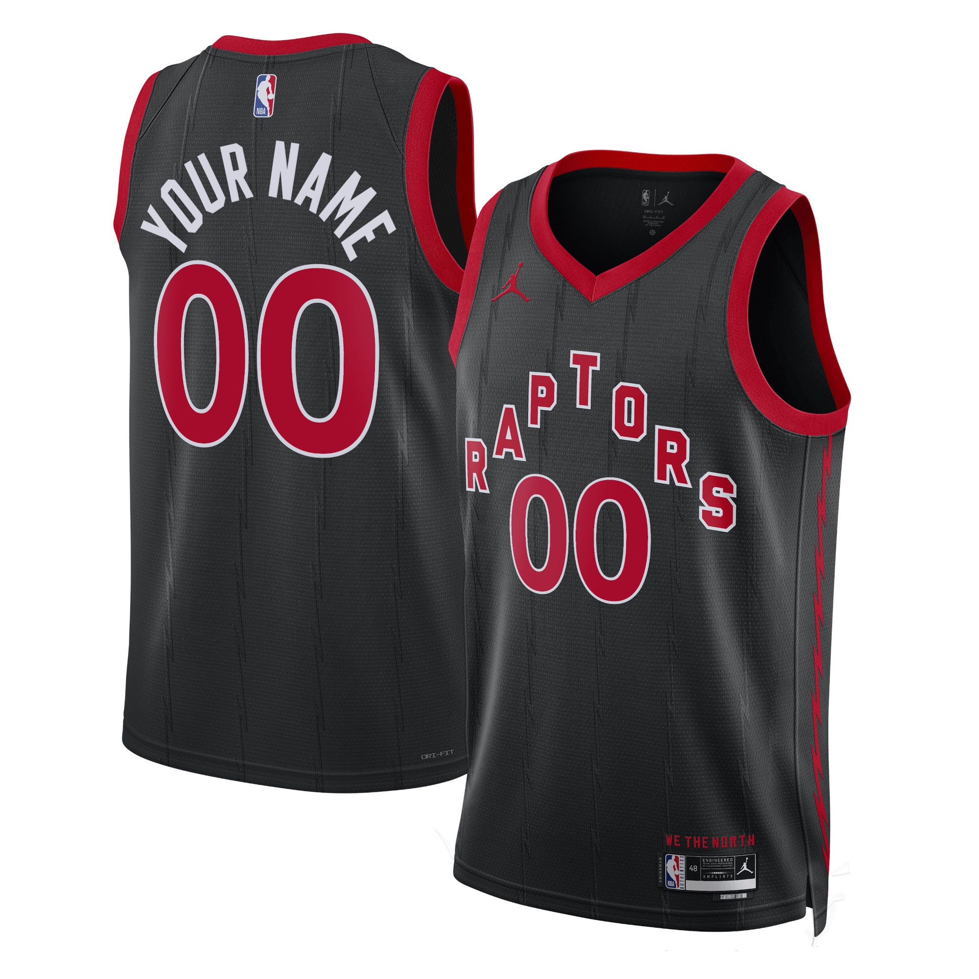 Women's Toronto Raptors 2022/23 Swingman Custom Jersey - Statement Edition - Black | FanWearStyle