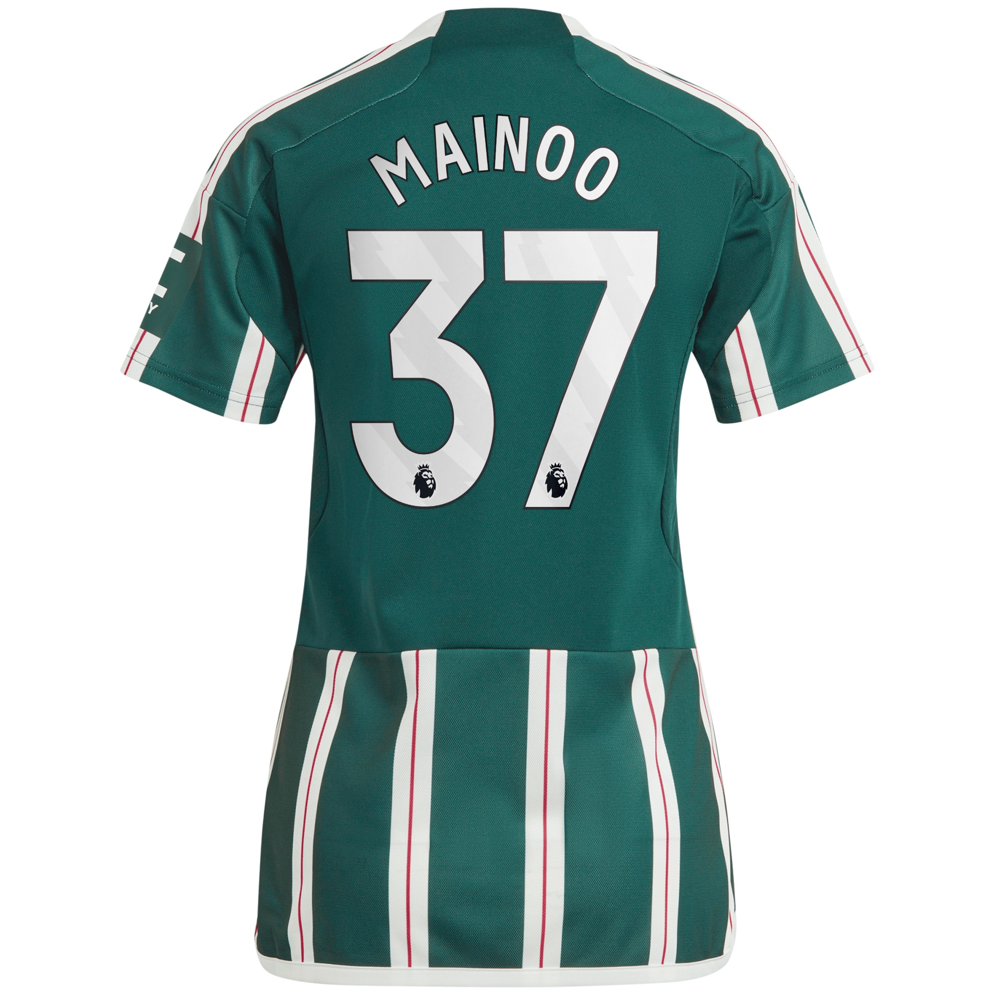 Kobbie Mainoo Manchester United Women's 2023/24 Away Replica Player Jersey - Green - angle 5