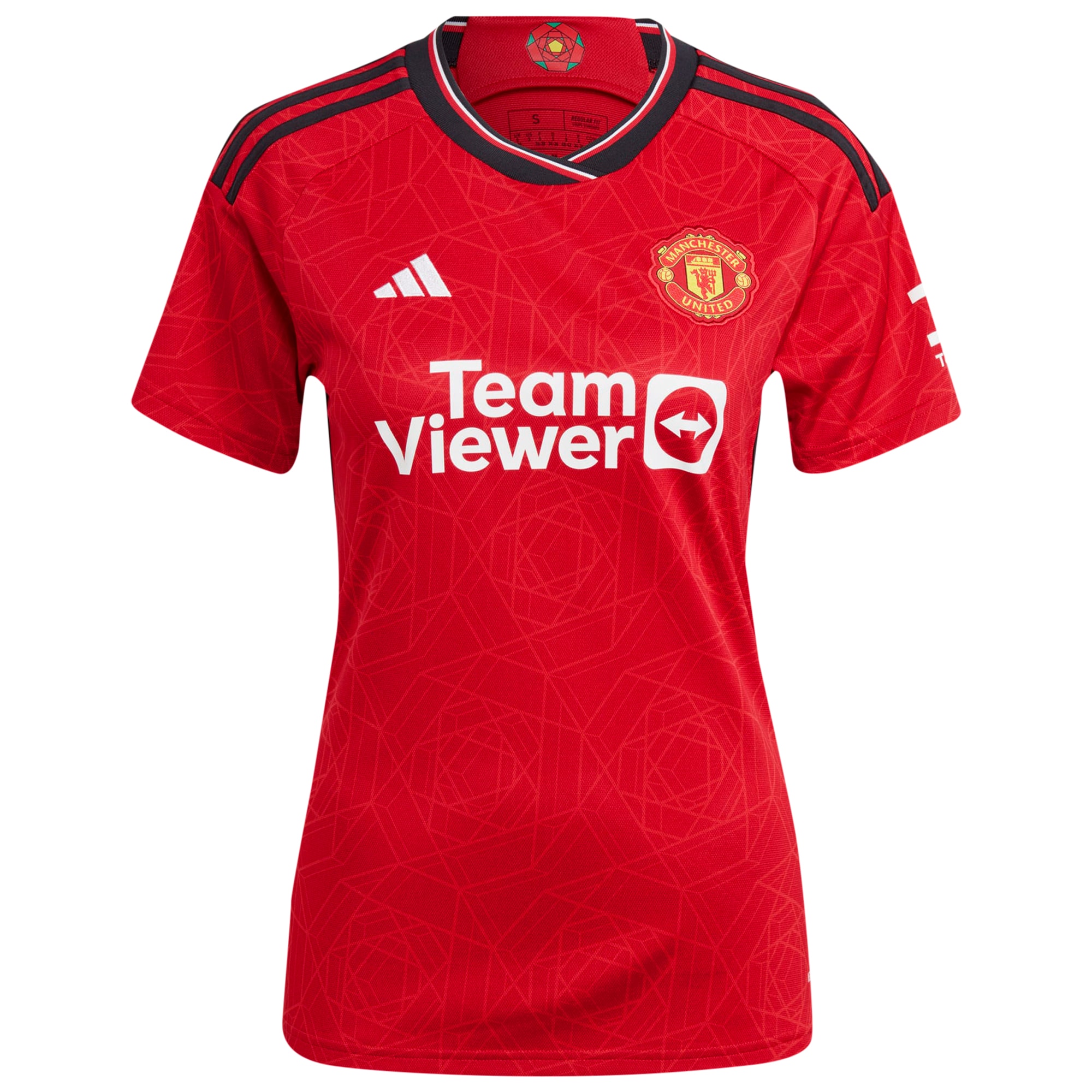 Casemiro Manchester United Women's 2023/24 Home Replica Player Jersey - Red - angle 4
