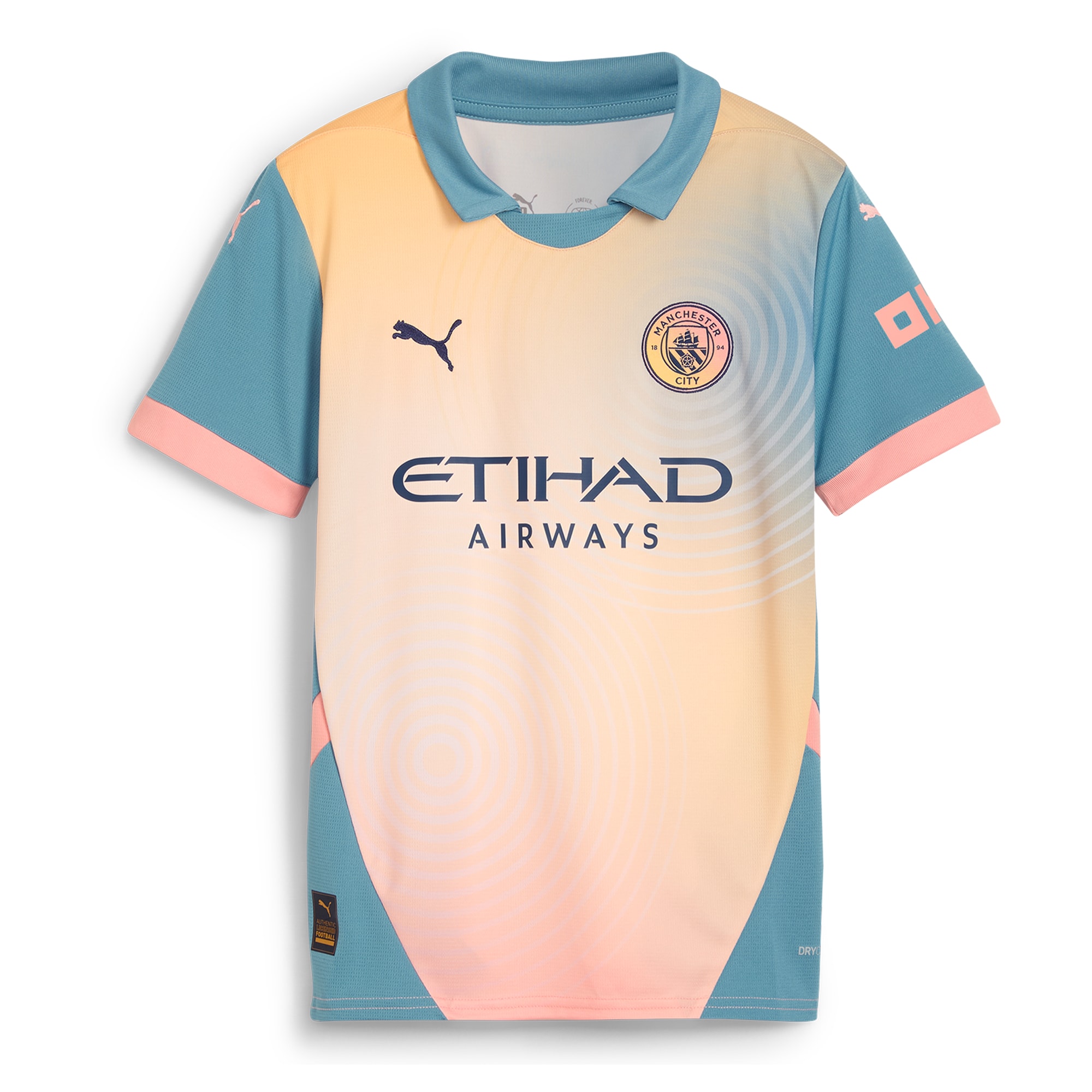 Kevin De Bruyne #17 Manchester City Youth 2024/25 Fourth Replica Player Jersey - Blue - angle 4