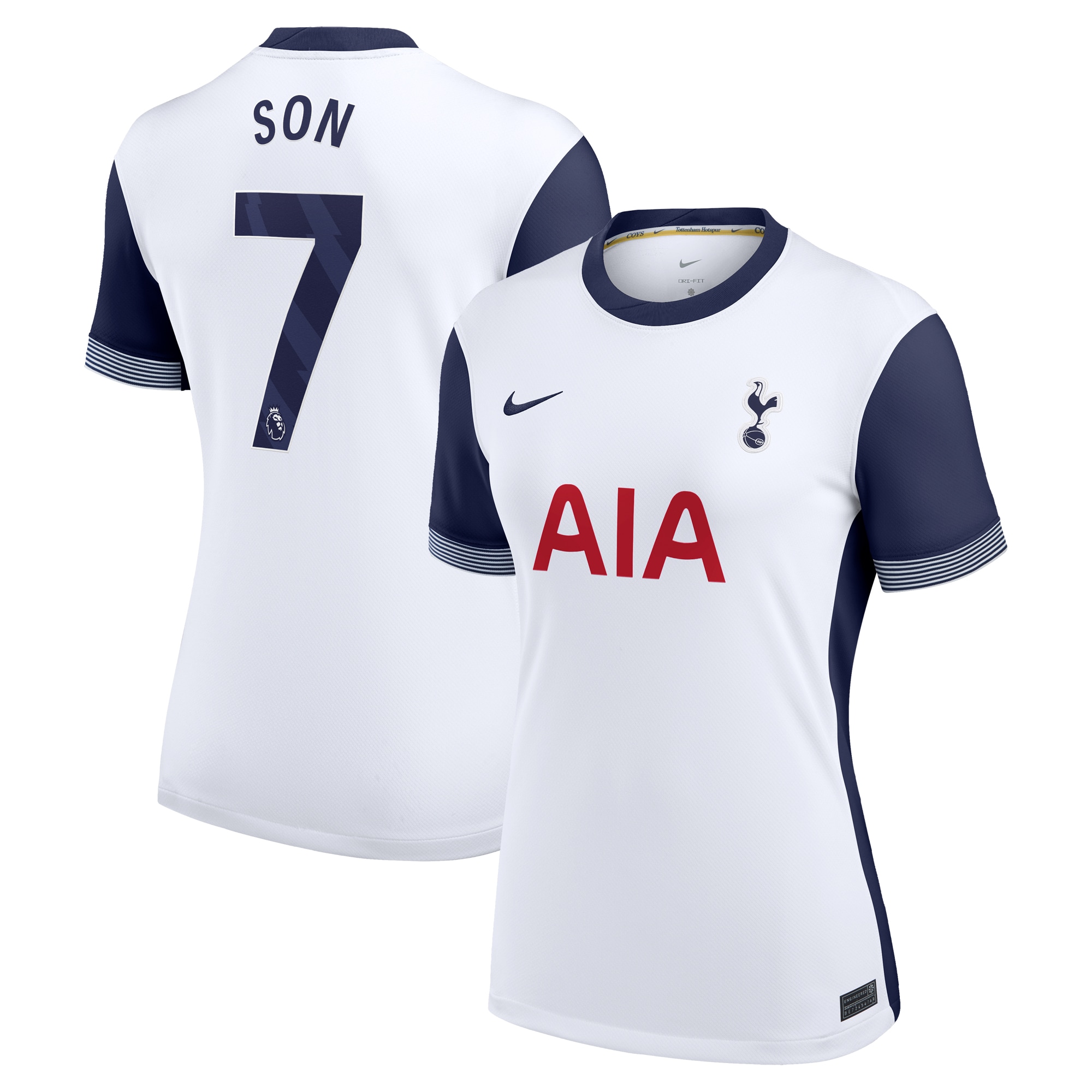 Youth Son Heung-Min Tottenham Hotspur Women's 2024/25 Home Replica Player Jersey - White | FanWearStyle