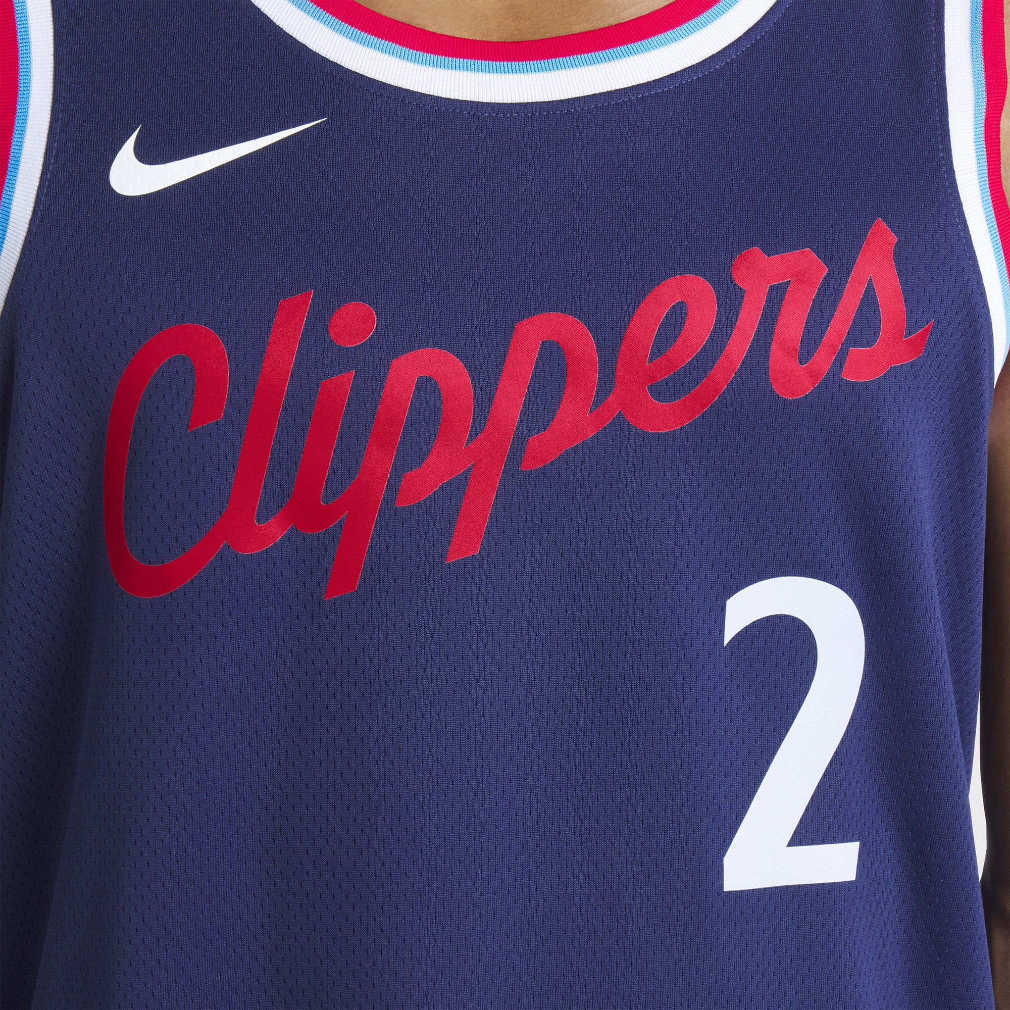 Kawhi Leonard #2 LA Clippers Unisex 2024/25 Swingman Jersey - Navy - Icon Edition - angle 8