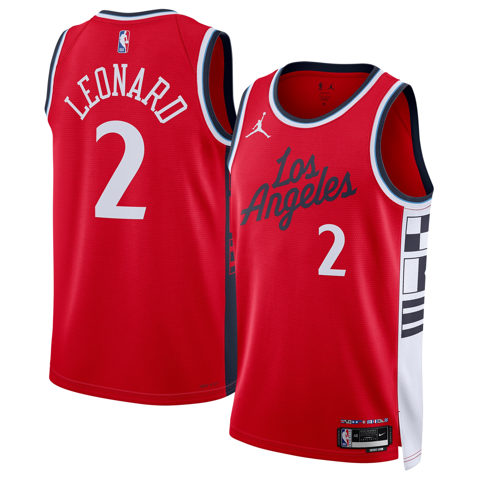 Youth Kawhi Leonard #2 LA Clippers 2024/25 Swingman Jersey - Statement Edition - Red | FanWearStyle
